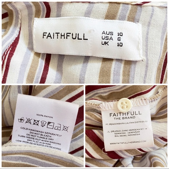 Faithfull the brand tilos striped tie front cut out wide leg jumpsuit romper - Picture 11 of 14